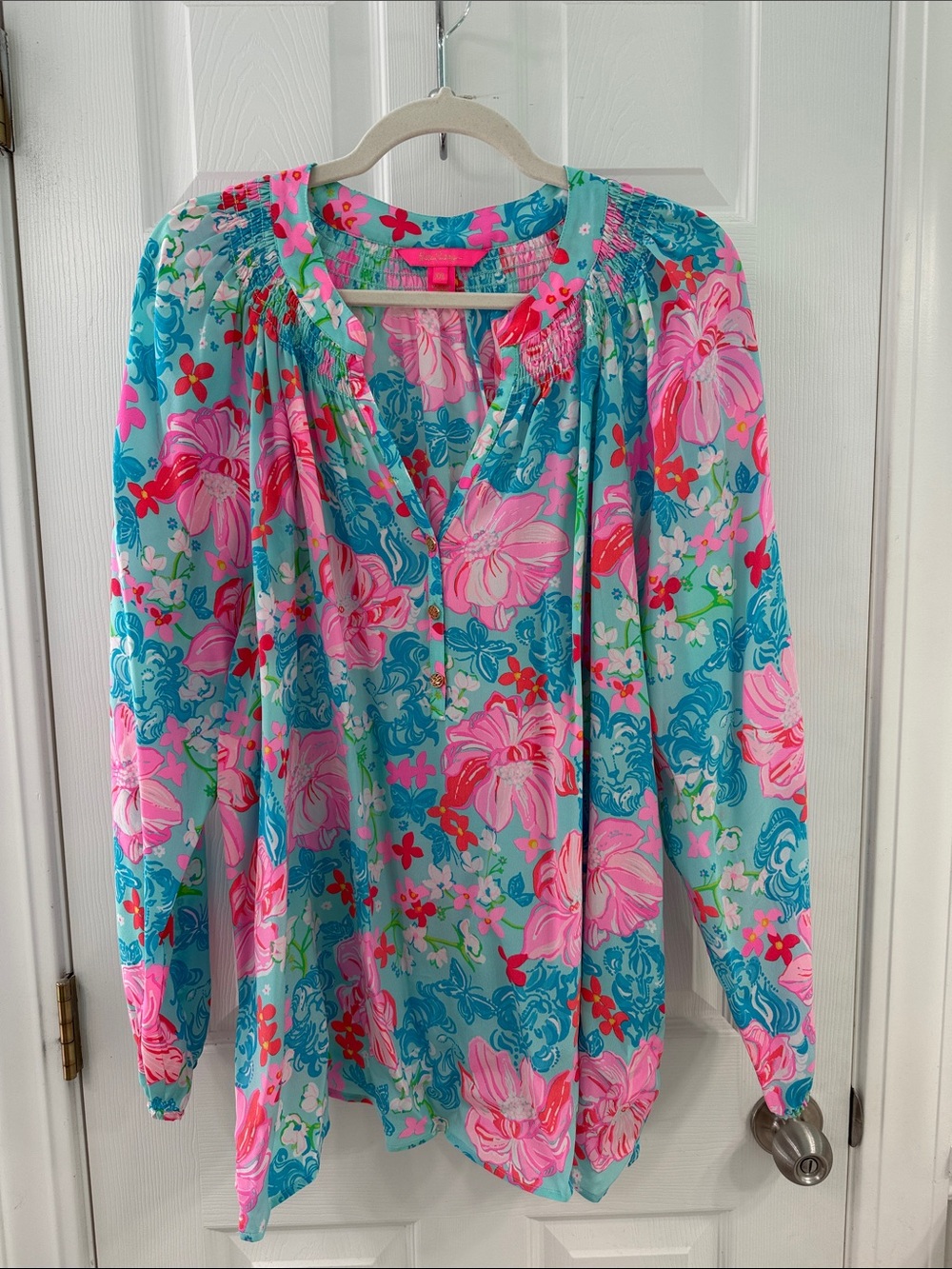 GUC Lilly Pulitzer Elsa silk top. Size XXL